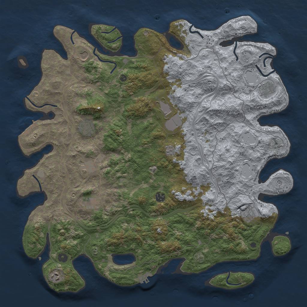 Rust Map: Procedural Map, Size: 4750, Seed: 1864118538, 17 Monuments