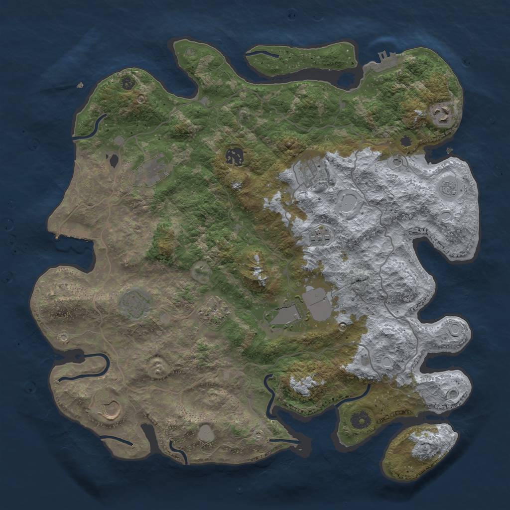 Rust Map: Procedural Map, Size: 4000, Seed: 152846775, 18 Monuments