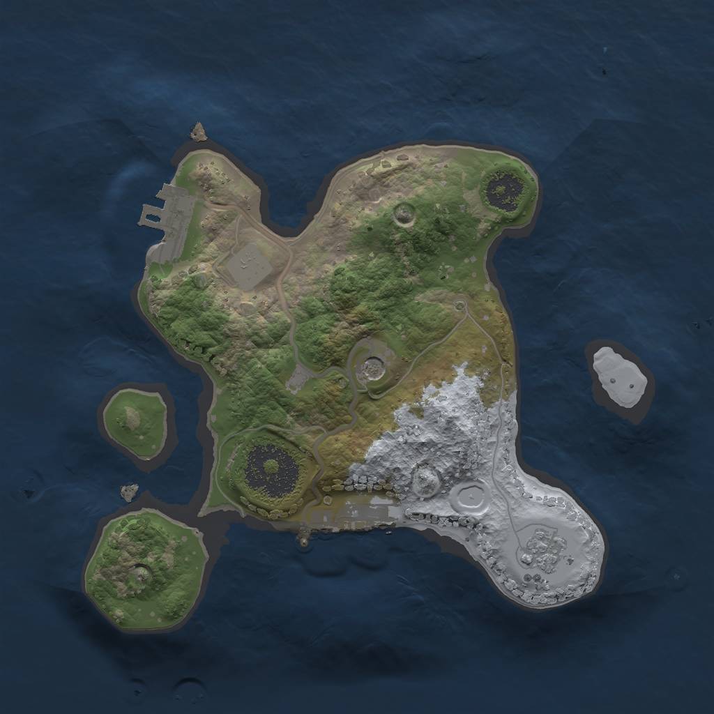 Rust Map: Procedural Map, Size: 2000, Seed: 5675, 9 Monuments