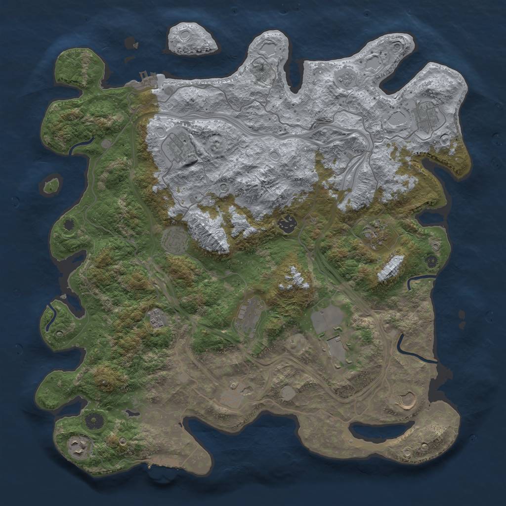 Rust Map: Procedural Map, Size: 4250, Seed: 1606002430, 20 Monuments