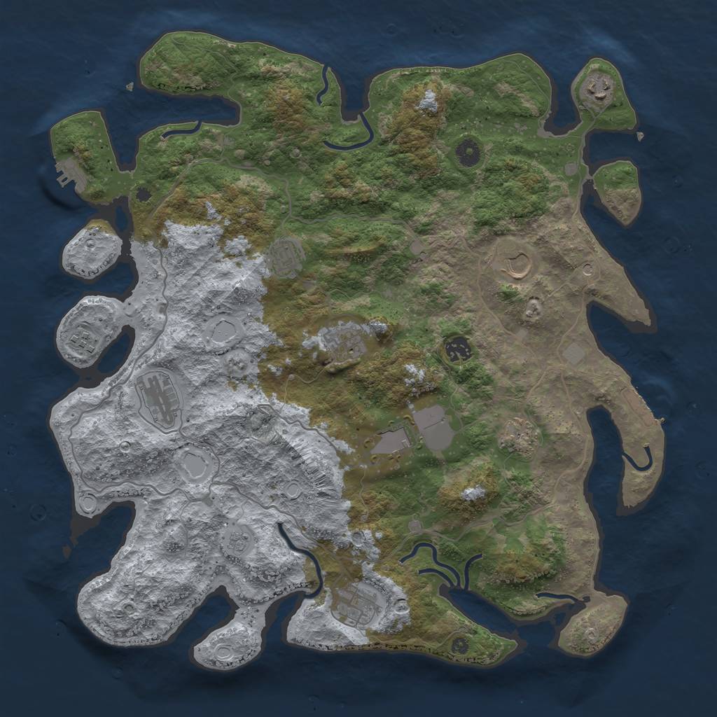 Rust Map: Procedural Map, Size: 4220, Seed: 2578377, 17 Monuments