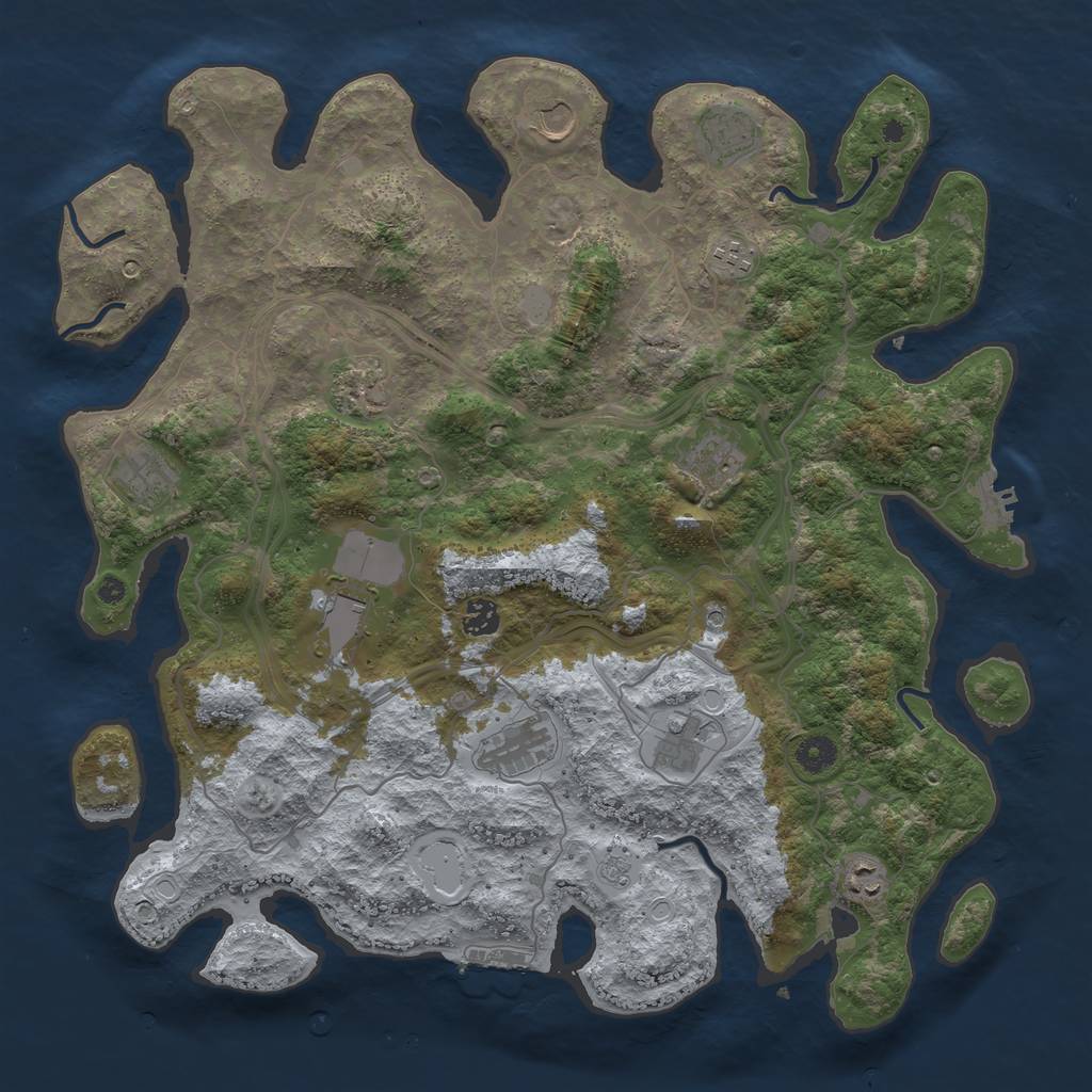 Rust Map: Procedural Map, Size: 4250, Seed: 1757225281, 20 Monuments