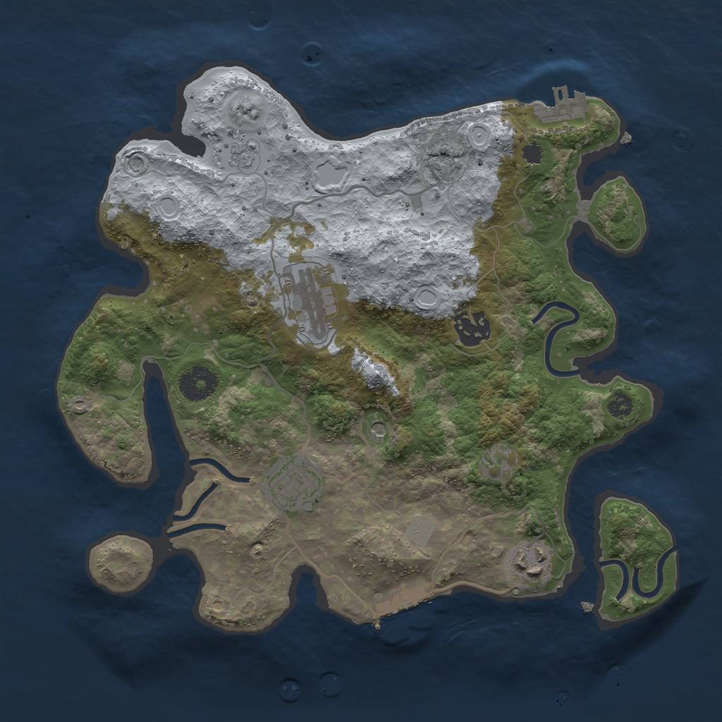 Rust Map: Procedural Map, Size: 3000, Seed: 1711517877, 13 Monuments