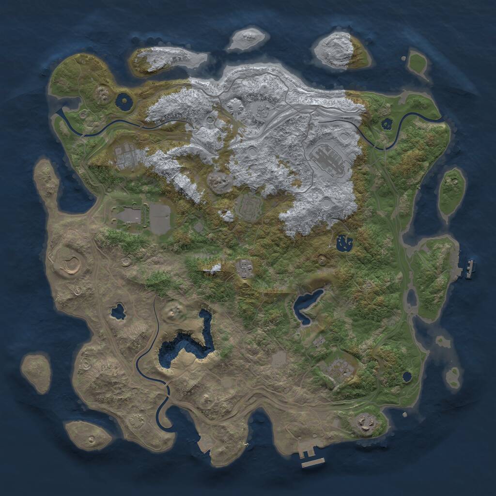 Rust Map: Procedural Map, Size: 4300, Seed: 902785412, 15 Monuments