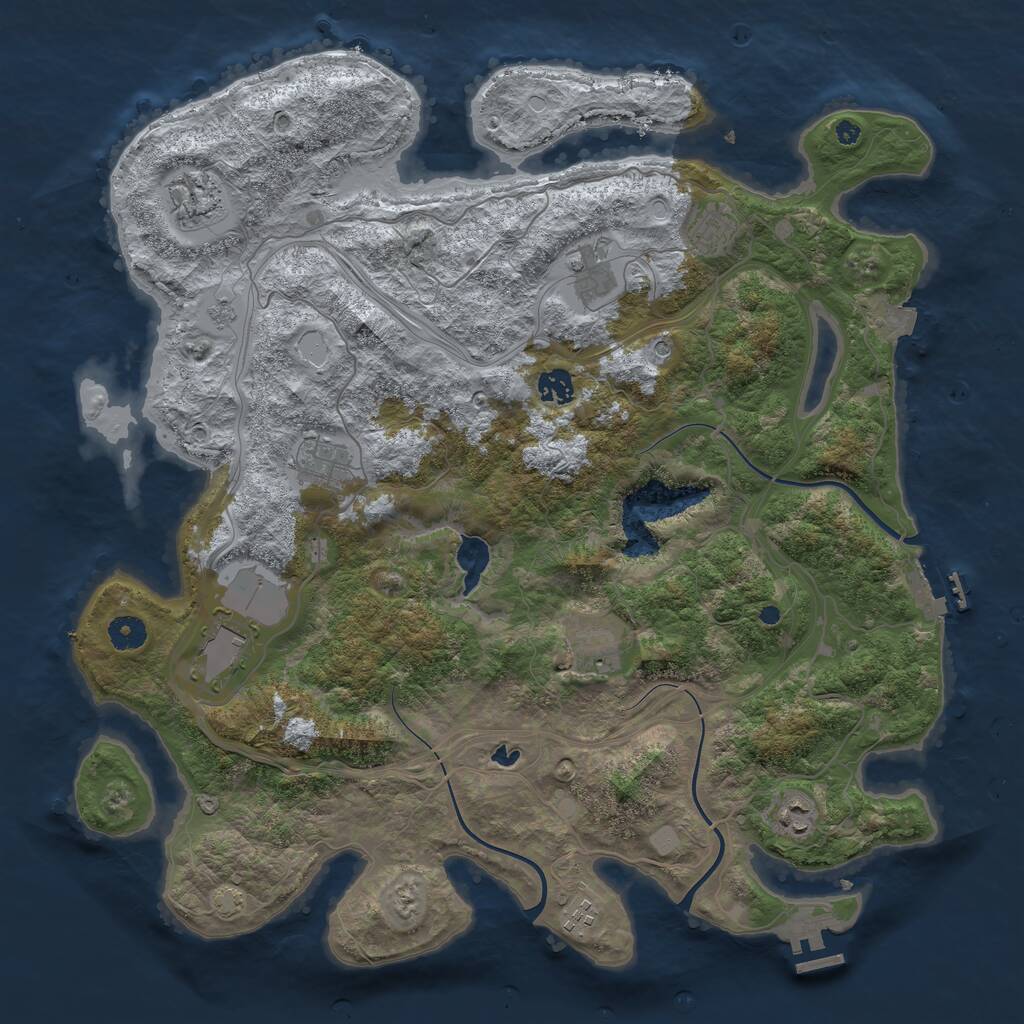 Rust Map: Procedural Map, Size: 4250, Seed: 1102347378, 15 Monuments