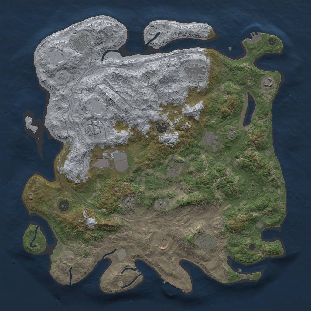 Rust Map: Procedural Map, Size: 4250, Seed: 1102347378, 20 Monuments