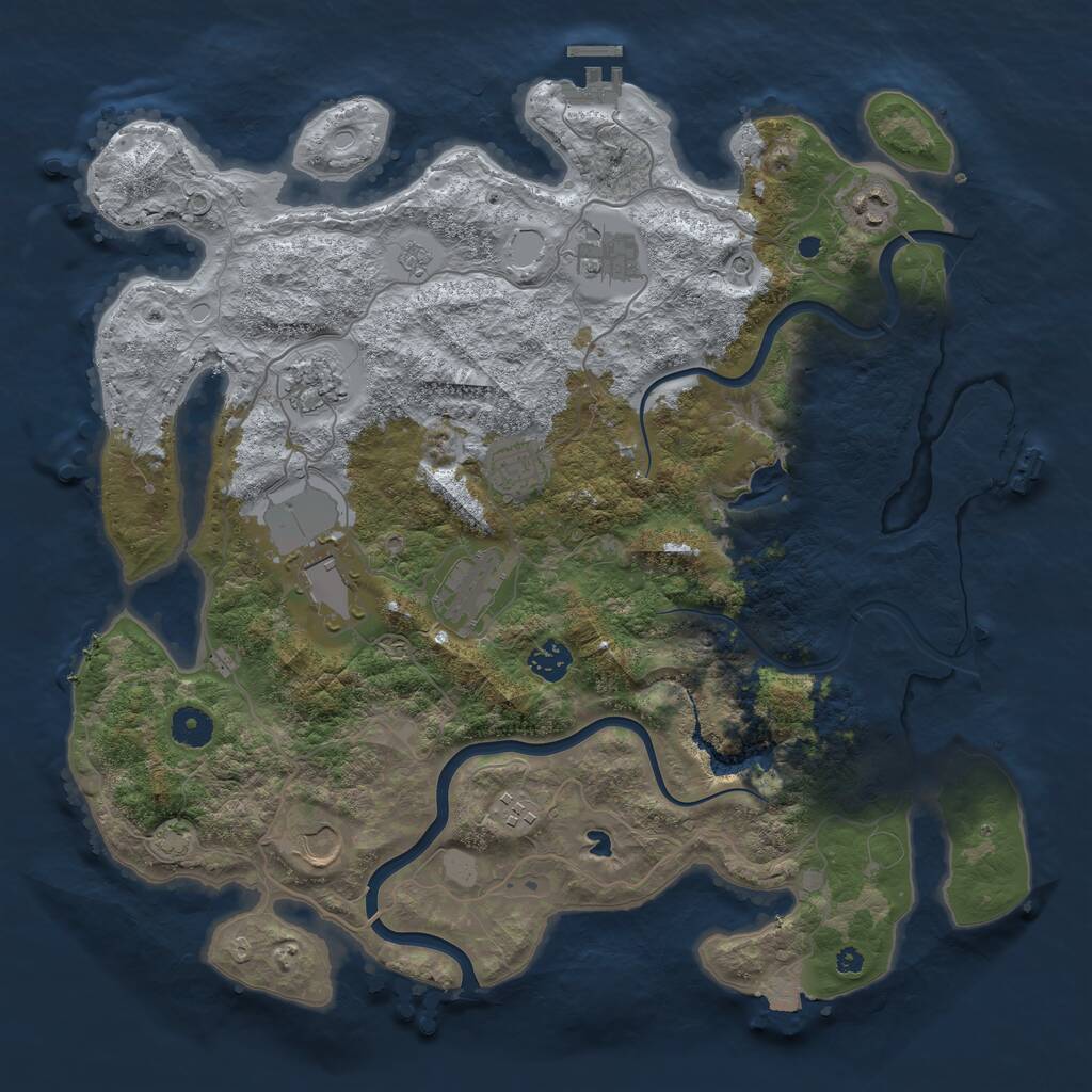 Rust Map: Procedural Map, Size: 4000, Seed: 1180407276, 15 Monuments