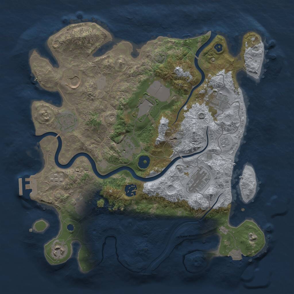 Rust Map: Procedural Map, Size: 3500, Seed: 604076215, 15 Monuments