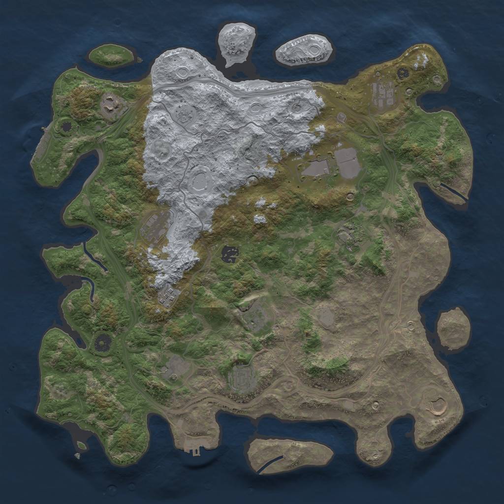 Rust Map: Procedural Map, Size: 4250, Seed: 2045039653, 20 Monuments