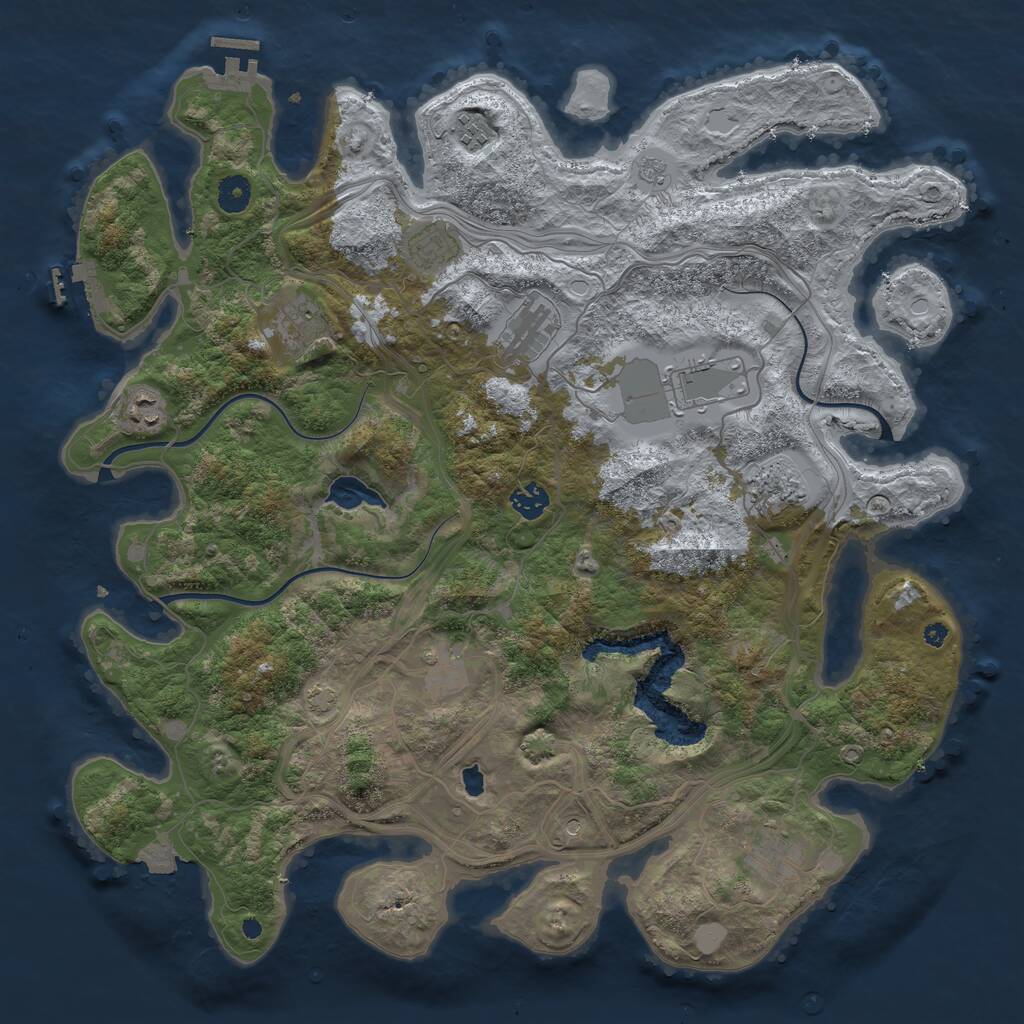Rust Map: Procedural Map, Size: 4250, Seed: 1489862128, 16 Monuments