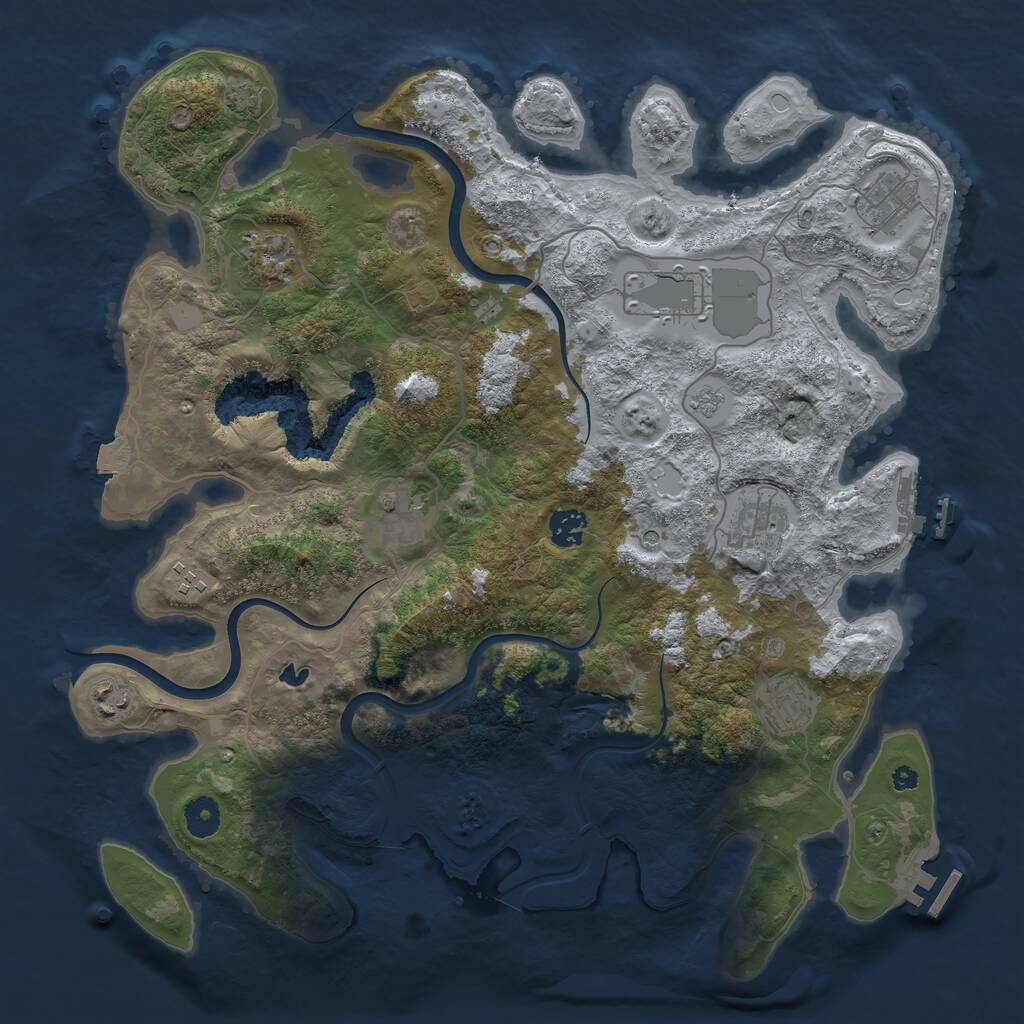 Rust Map: Procedural Map, Size: 4000, Seed: 4491104, 15 Monuments
