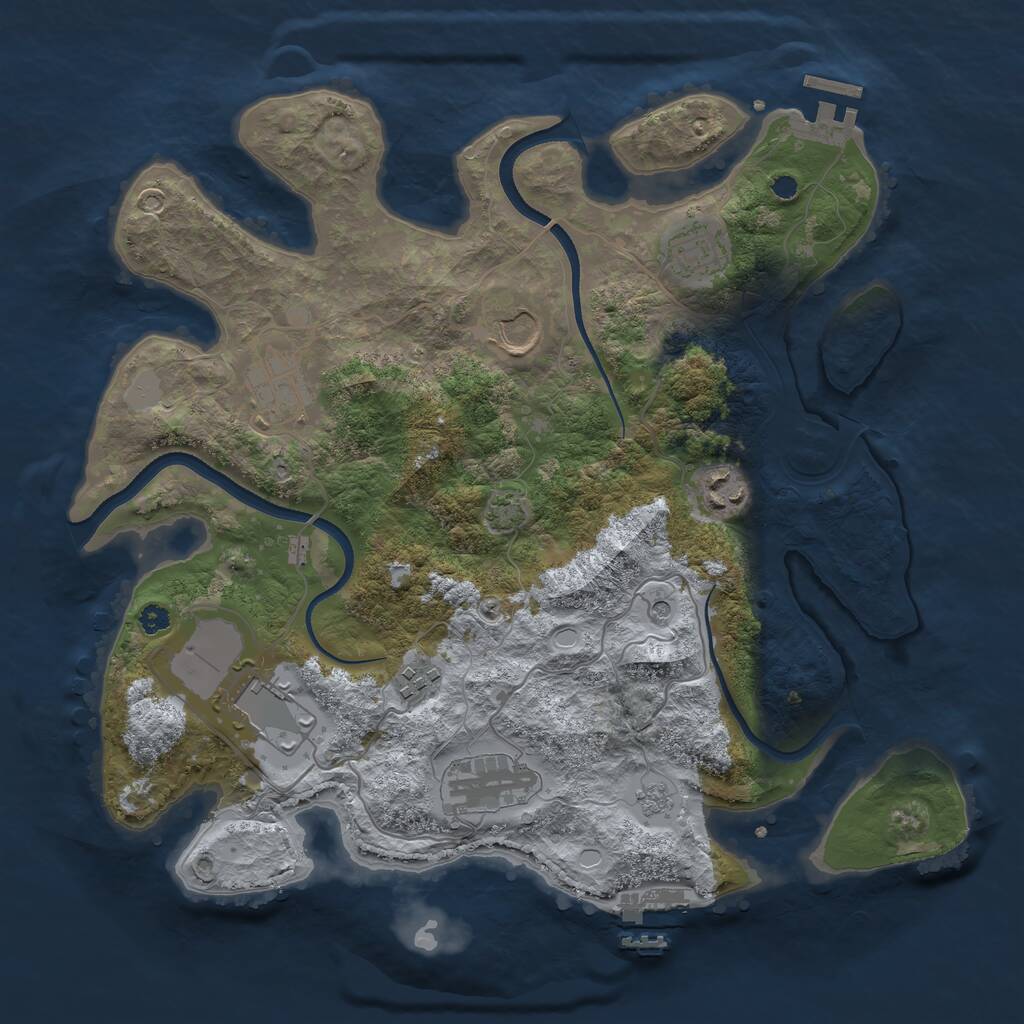 Rust Map: Procedural Map, Size: 3500, Seed: 67718806, 13 Monuments