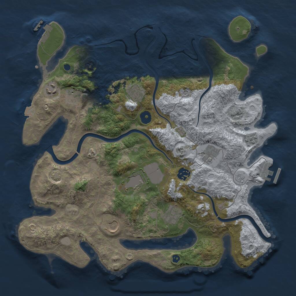 Rust Map: Procedural Map, Size: 3700, Seed: 1762013302, 15 Monuments