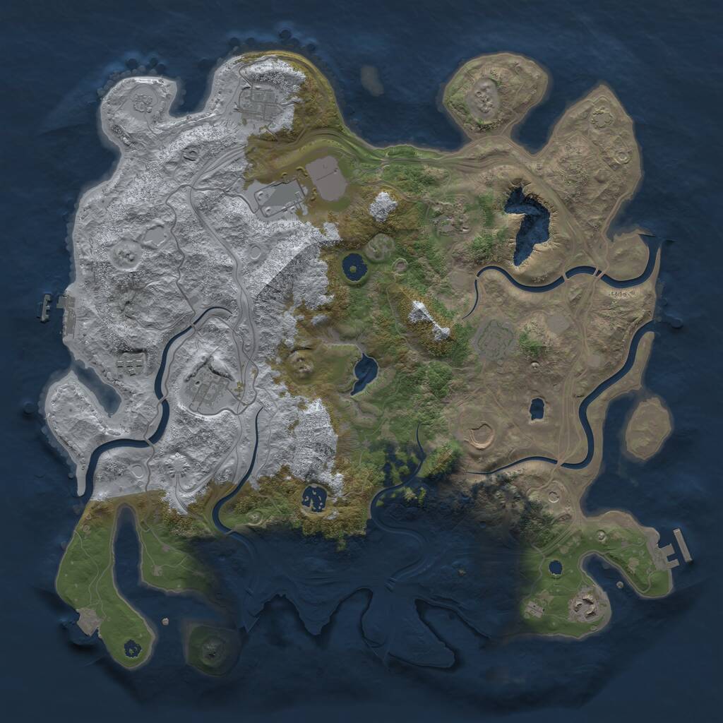 Rust Map: Procedural Map, Size: 4250, Seed: 1843537010, 15 Monuments