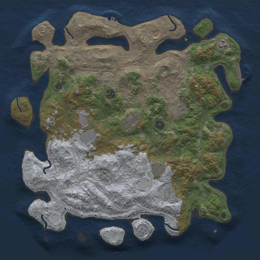 Rust Map: Procedural Map, Size: 4250, Seed: 1106361366, 16 Monuments