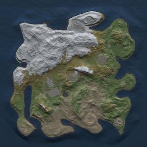 Thumbnail Rust Map: Barren, Size: 3500, Seed: 439788829, 12 Monuments