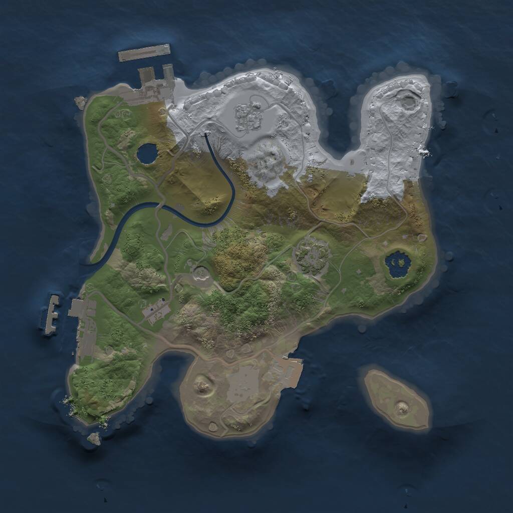 Rust Map: Procedural Map, Size: 2000, Seed: 64363, 6 Monuments