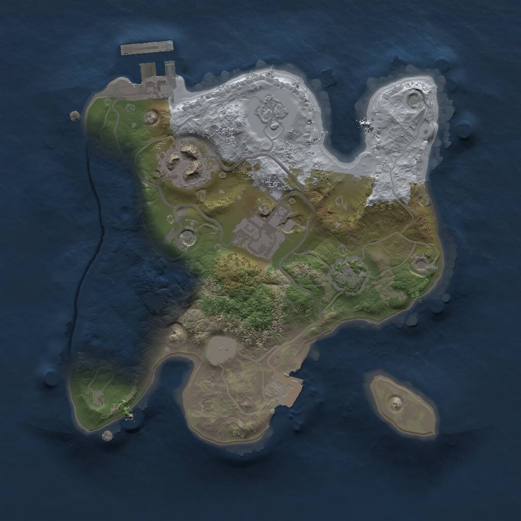 Rust Map: Procedural Map, Size: 2000, Seed: 64363, 7 Monuments