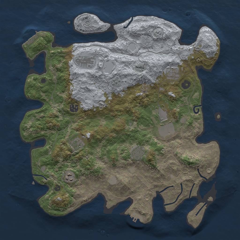Rust Map: Procedural Map, Size: 4000, Seed: 73238678, 15 Monuments