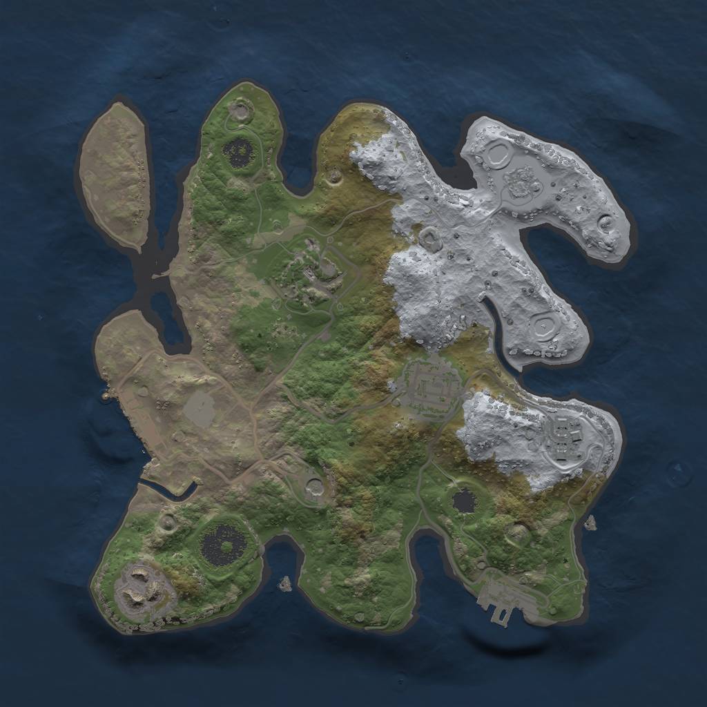 Rust Map: Procedural Map, Size: 2500, Seed: 11136, 11 Monuments
