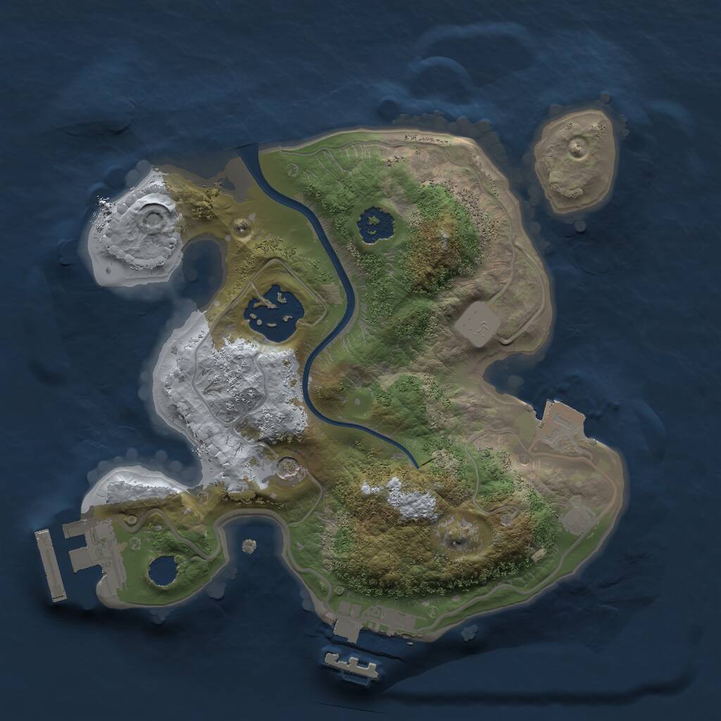 Rust Map: Procedural Map, Size: 2000, Seed: 30499908, 5 Monuments