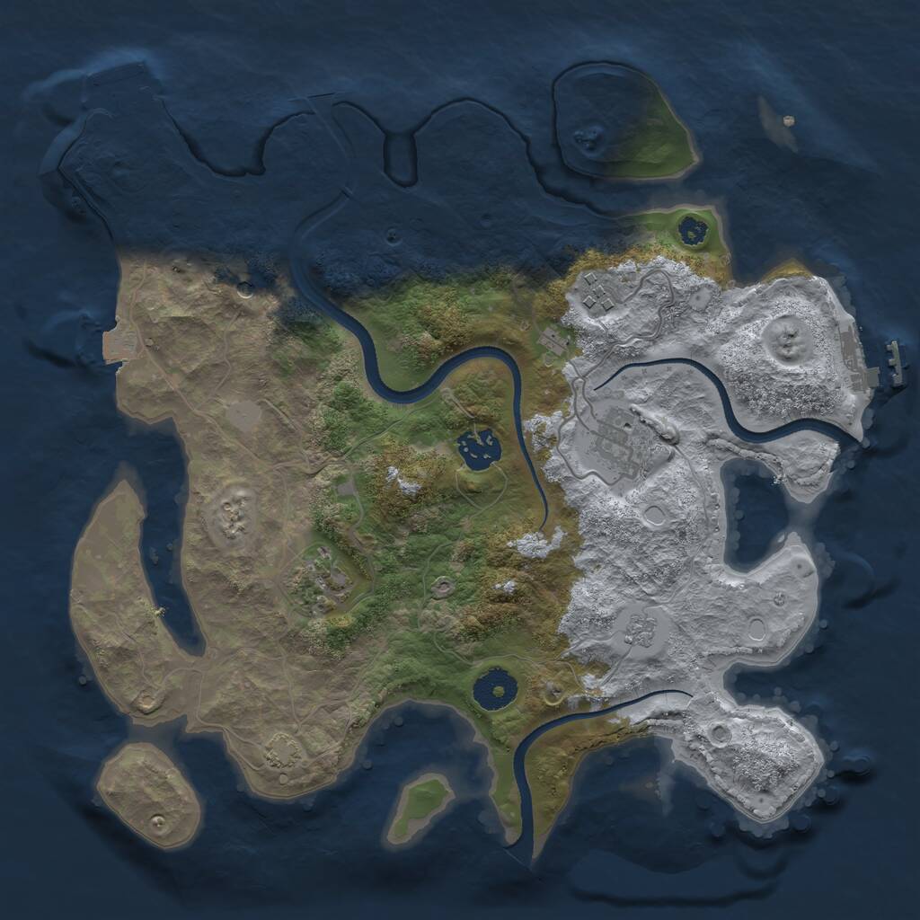 Rust Map: Procedural Map, Size: 3300, Seed: 241904094, 10 Monuments