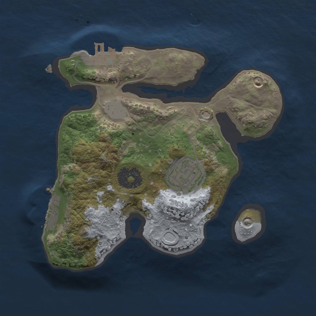 Rust Map: Procedural Map, Size: 2000, Seed: 1842664387, 8 Monuments