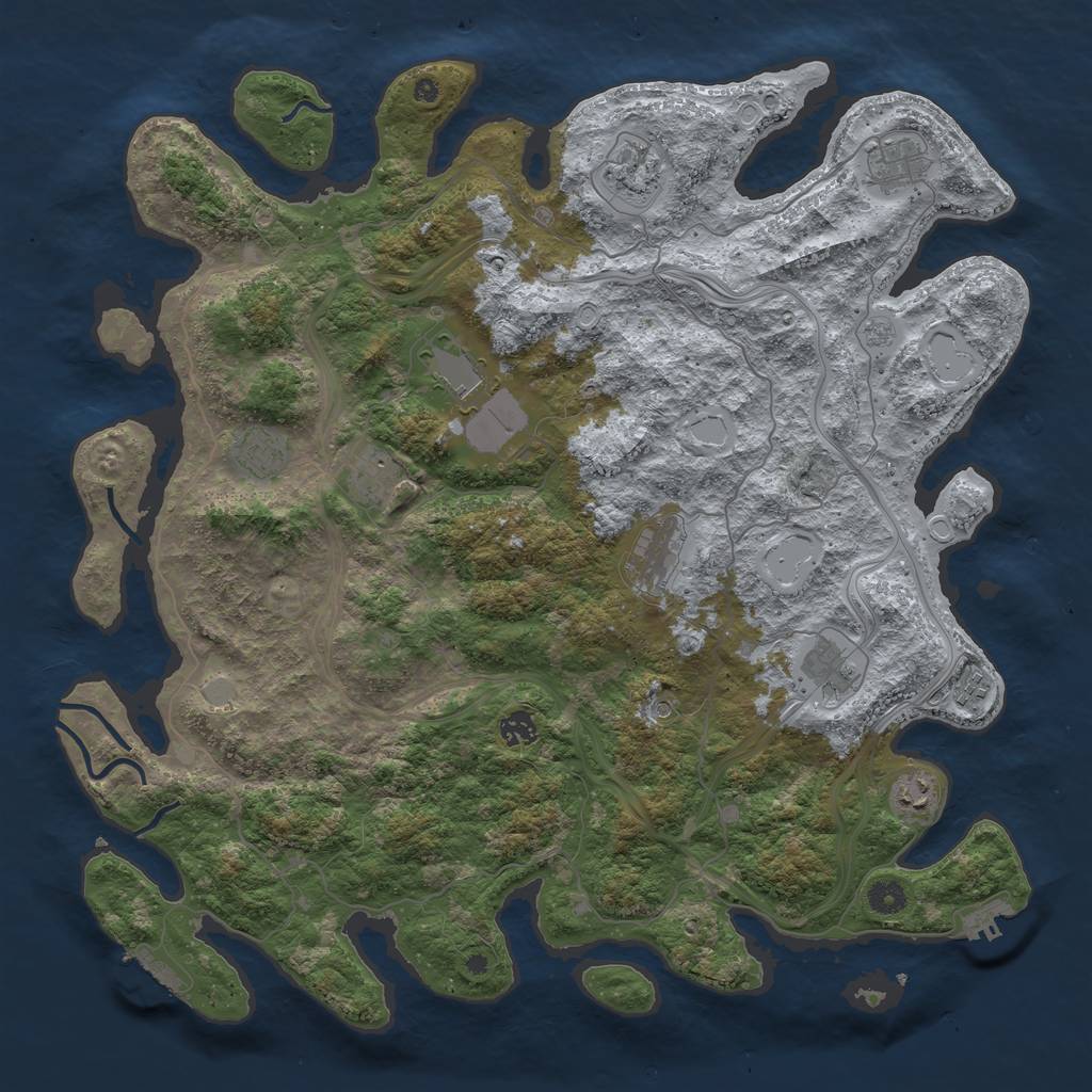 Rust Map: Procedural Map, Size: 4500, Seed: 4112022, 19 Monuments