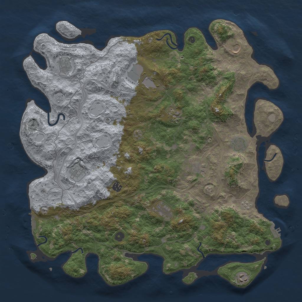 Rust Map: Procedural Map, Size: 4750, Seed: 2039410277, 20 Monuments