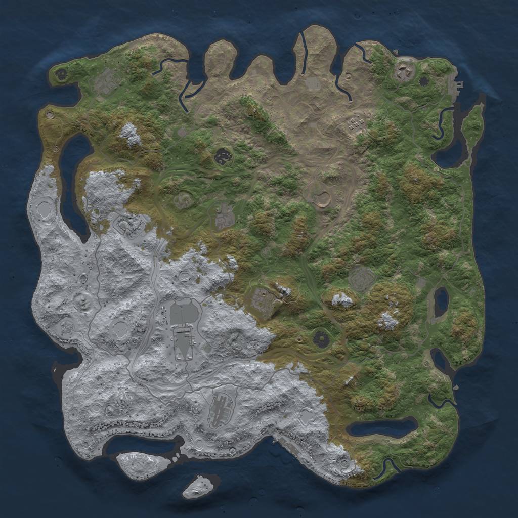 Rust Map: Procedural Map, Size: 4800, Seed: 210803821, 20 Monuments