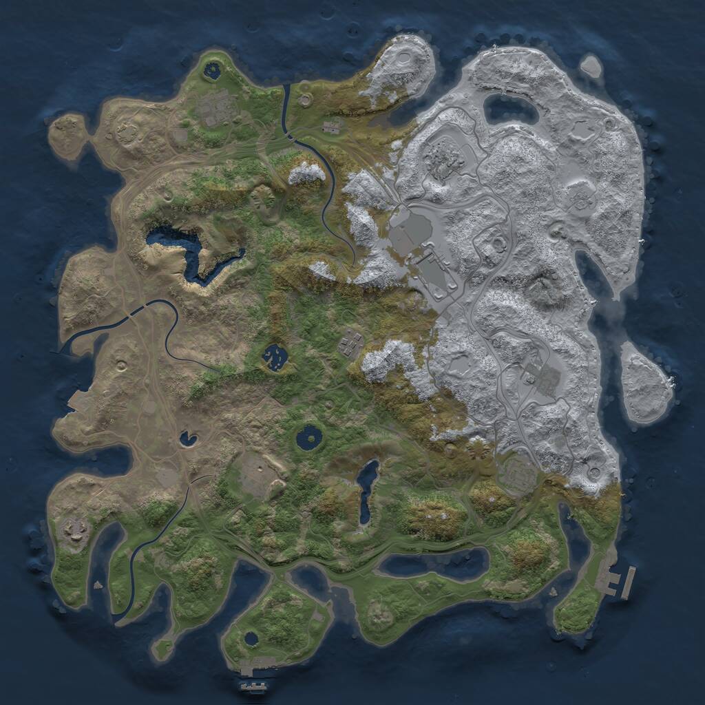 Rust Map: Procedural Map, Size: 4250, Seed: 645875636, 15 Monuments