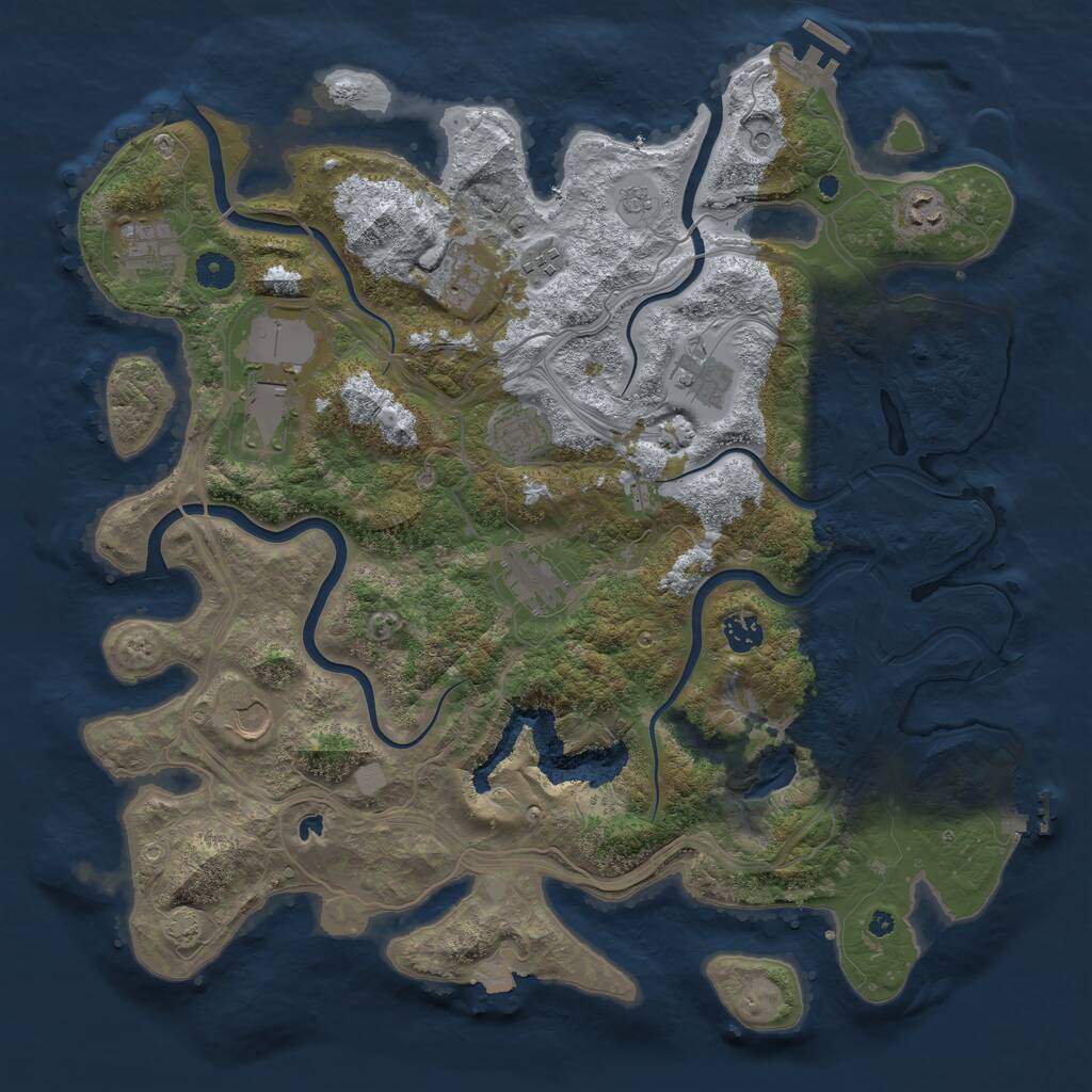 Rust Map: Procedural Map, Size: 4250, Seed: 510318180, 16 Monuments