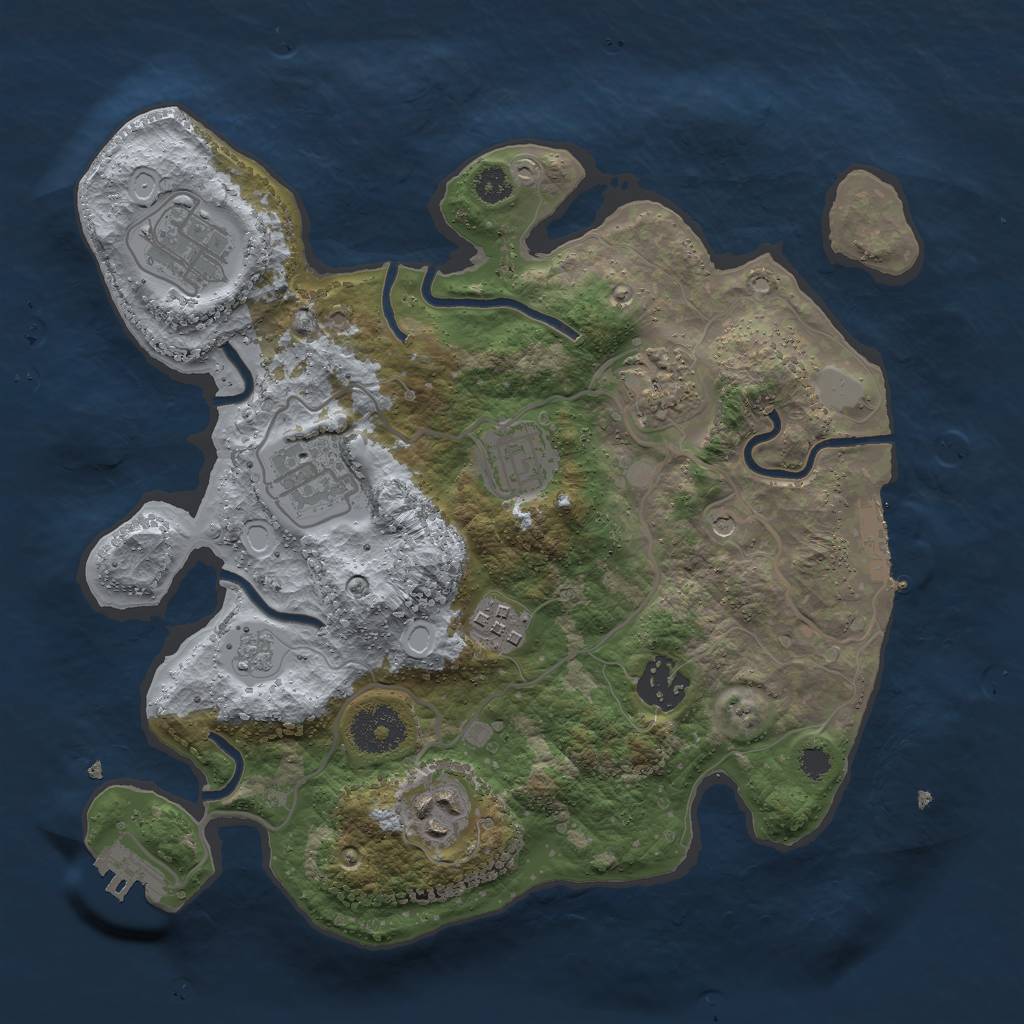 Rust Map: Procedural Map, Size: 3000, Seed: 30499908, 14 Monuments