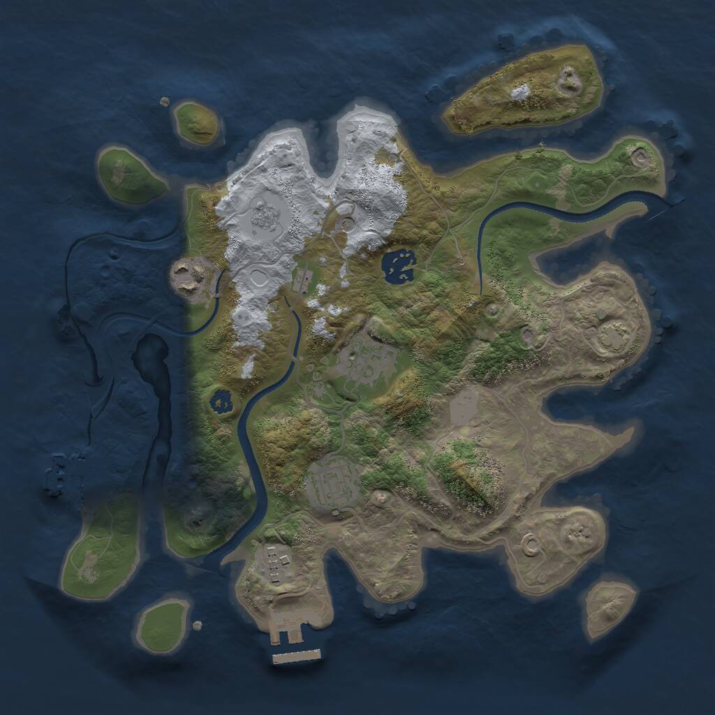Rust Map: Procedural Map, Size: 3000, Seed: 1178454934, 11 Monuments