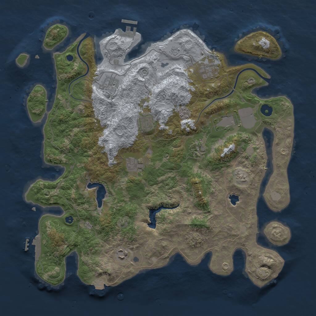 Rust Map: Procedural Map, Size: 4000, Seed: 2034160778, 14 Monuments