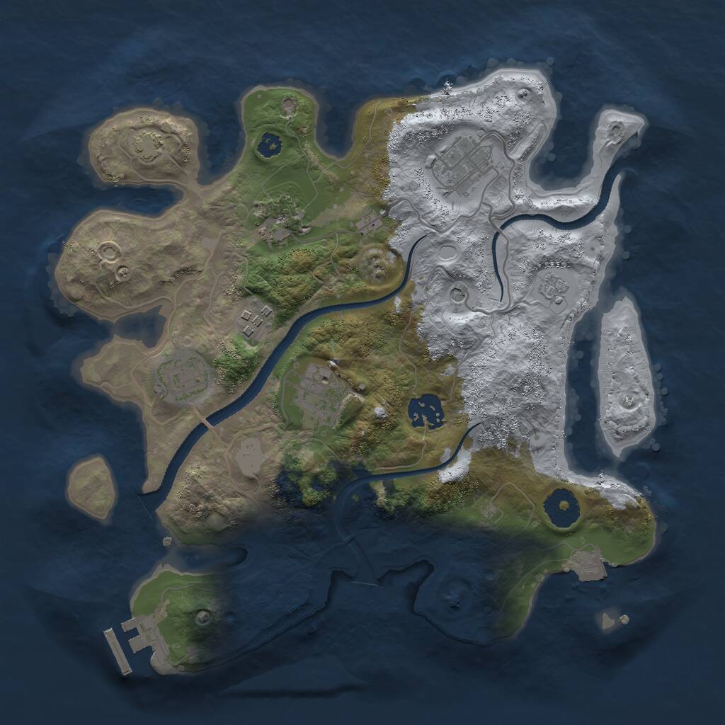 Rust Map: Procedural Map, Size: 3000, Seed: 28484, 11 Monuments