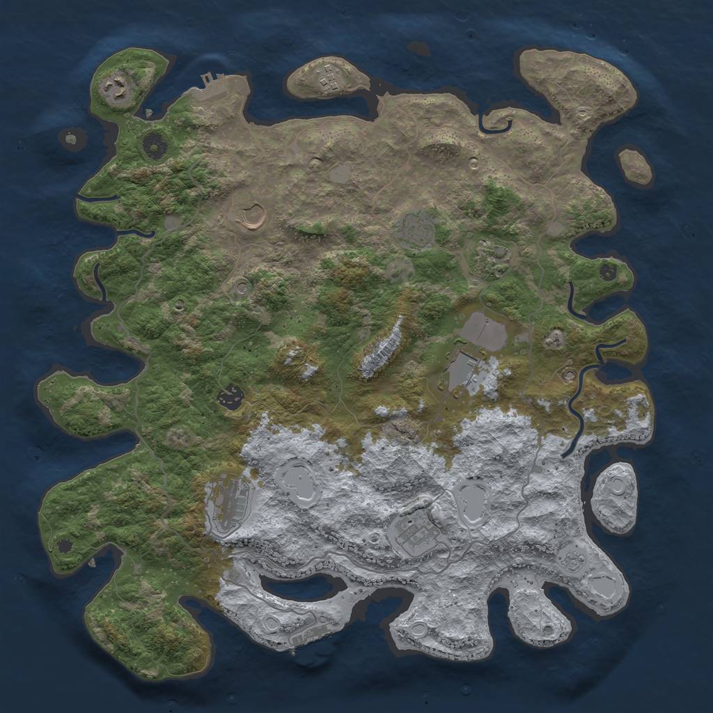 Rust Map: Procedural Map, Size: 4200, Seed: 15000, 18 Monuments