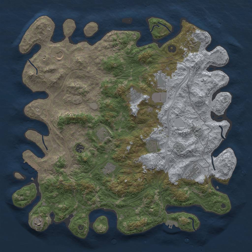 Rust Map: Procedural Map, Size: 4500, Seed: 65816352, 18 Monuments