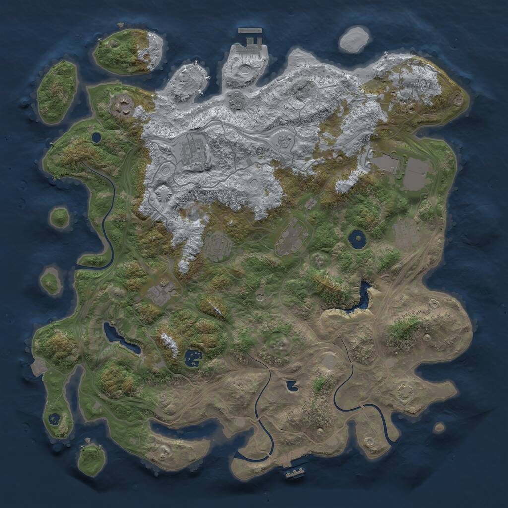 Rust Map: Procedural Map, Size: 4250, Seed: 715171416, 16 Monuments