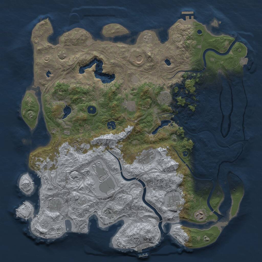 Rust Map: Procedural Map, Size: 4500, Seed: 979956638, 17 Monuments