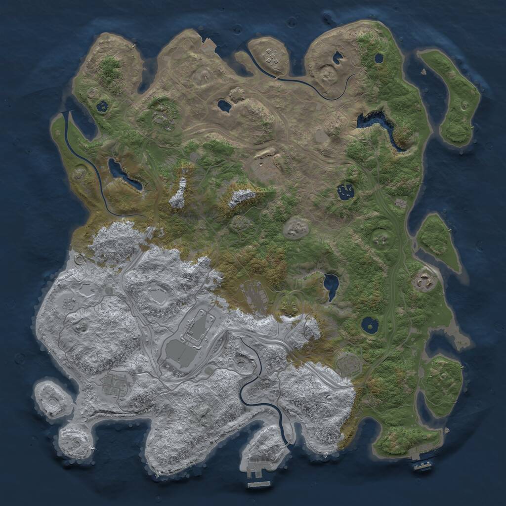 Rust Map: Procedural Map, Size: 4500, Seed: 159753123, 15 Monuments