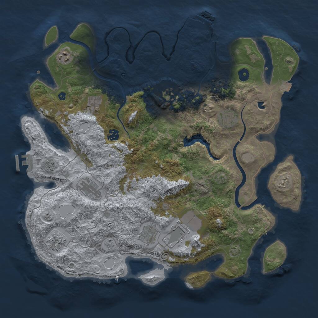 Rust Map: Procedural Map, Size: 4000, Seed: 2123285377, 16 Monuments