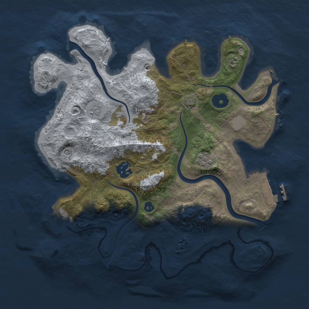 Rust Map: Procedural Map, Size: 3000, Seed: 2239, 8 Monuments