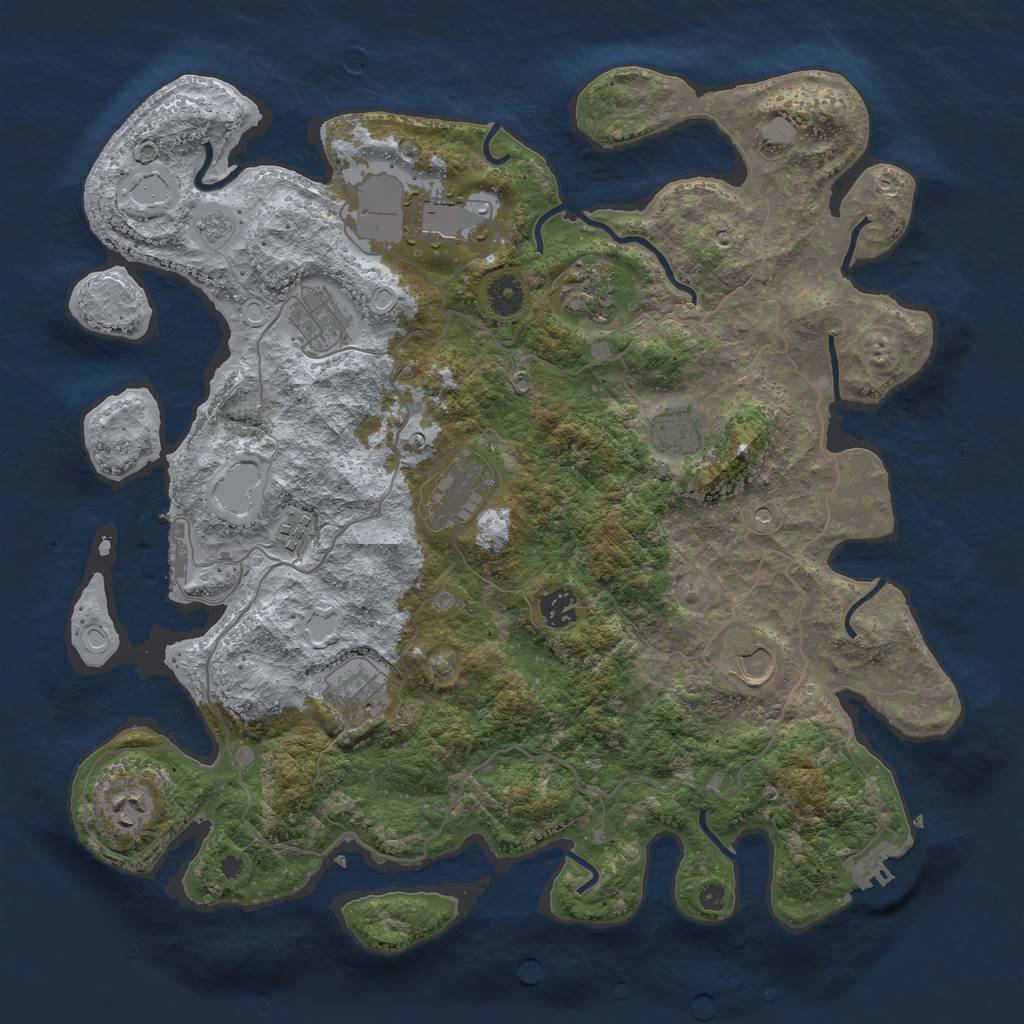 Rust Map: Procedural Map, Size: 4000, Seed: 1740858159, 17 Monuments