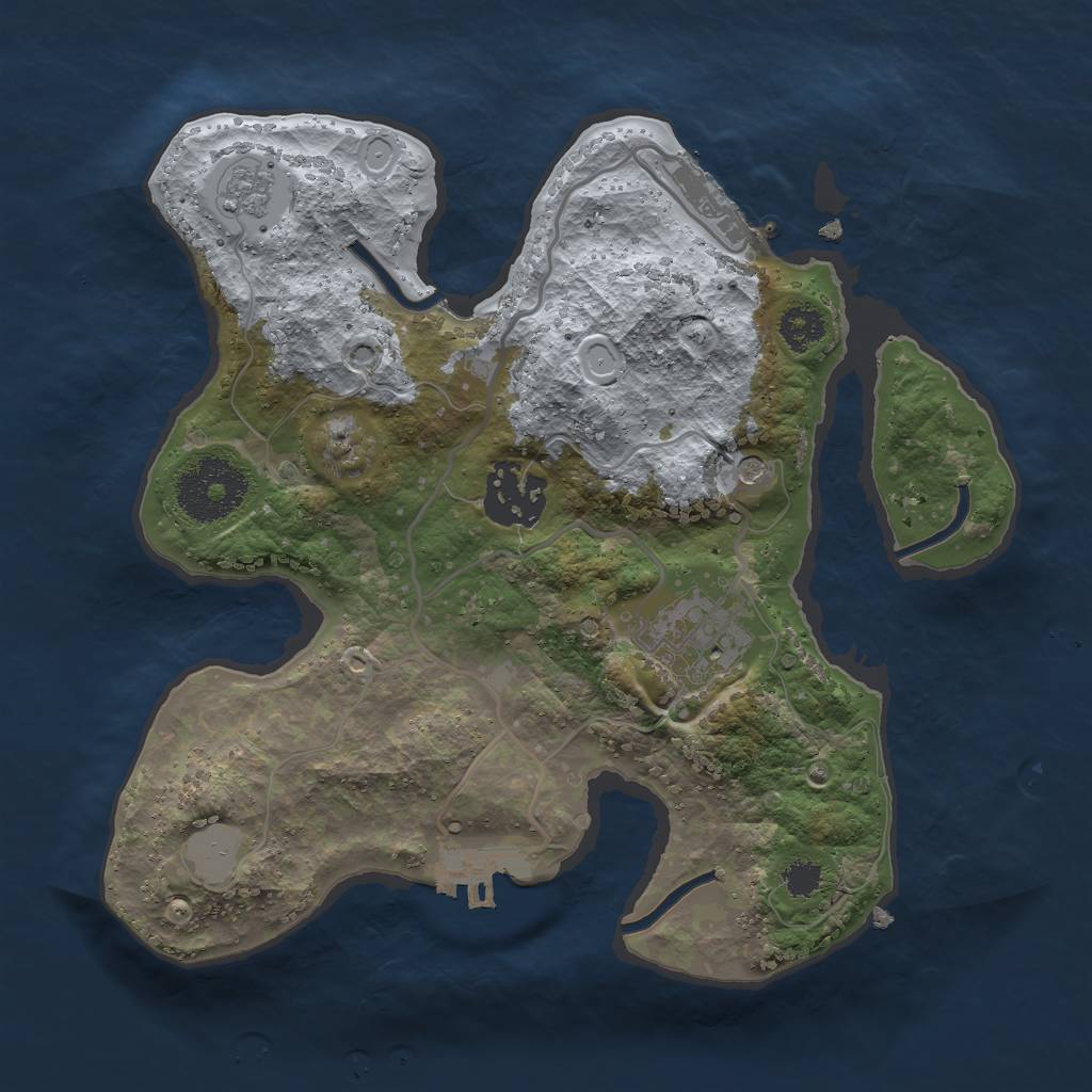 Rust Map: Procedural Map, Size: 2500, Seed: 13123, 11 Monuments