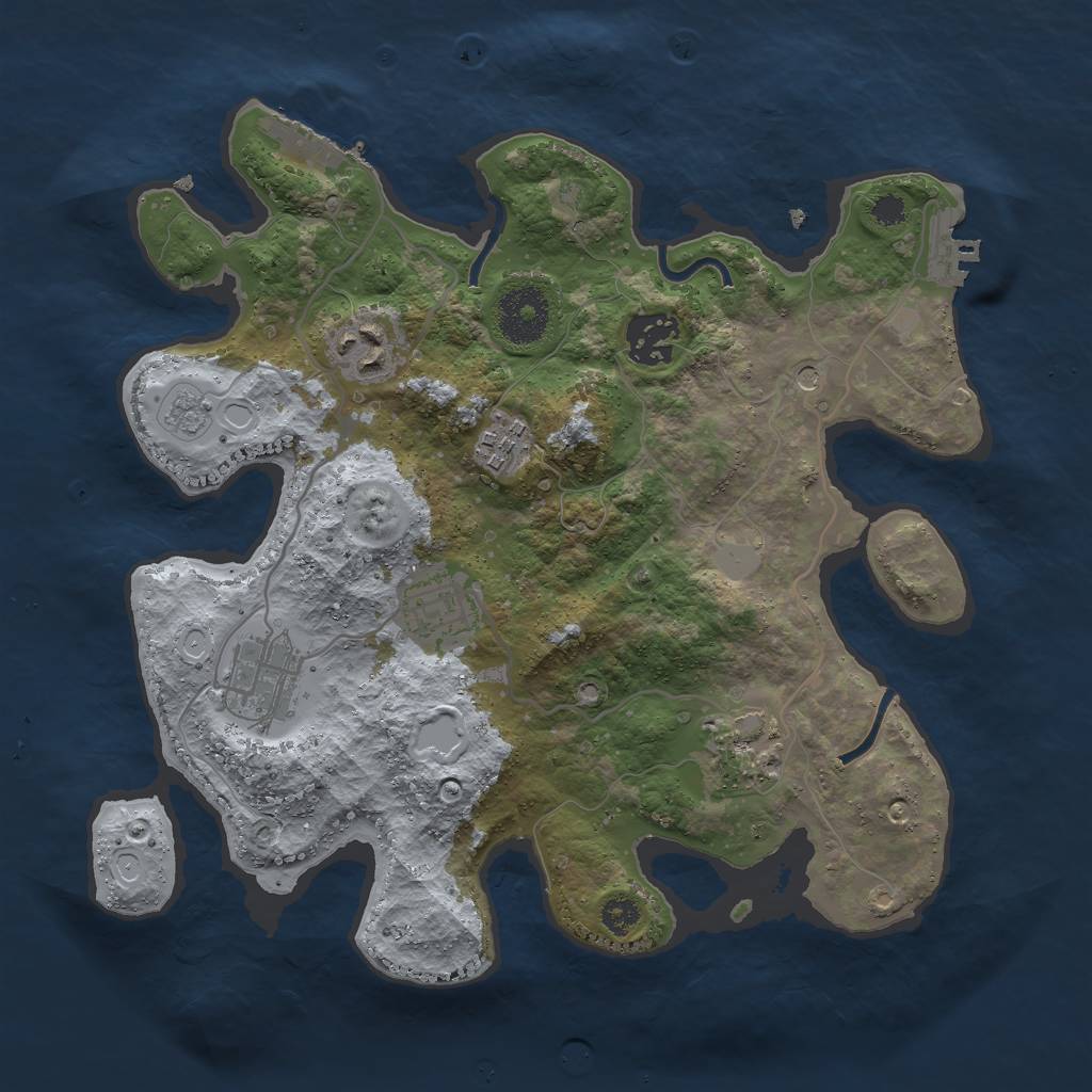 Rust Map: Procedural Map, Size: 3000, Seed: 190765, 15 Monuments