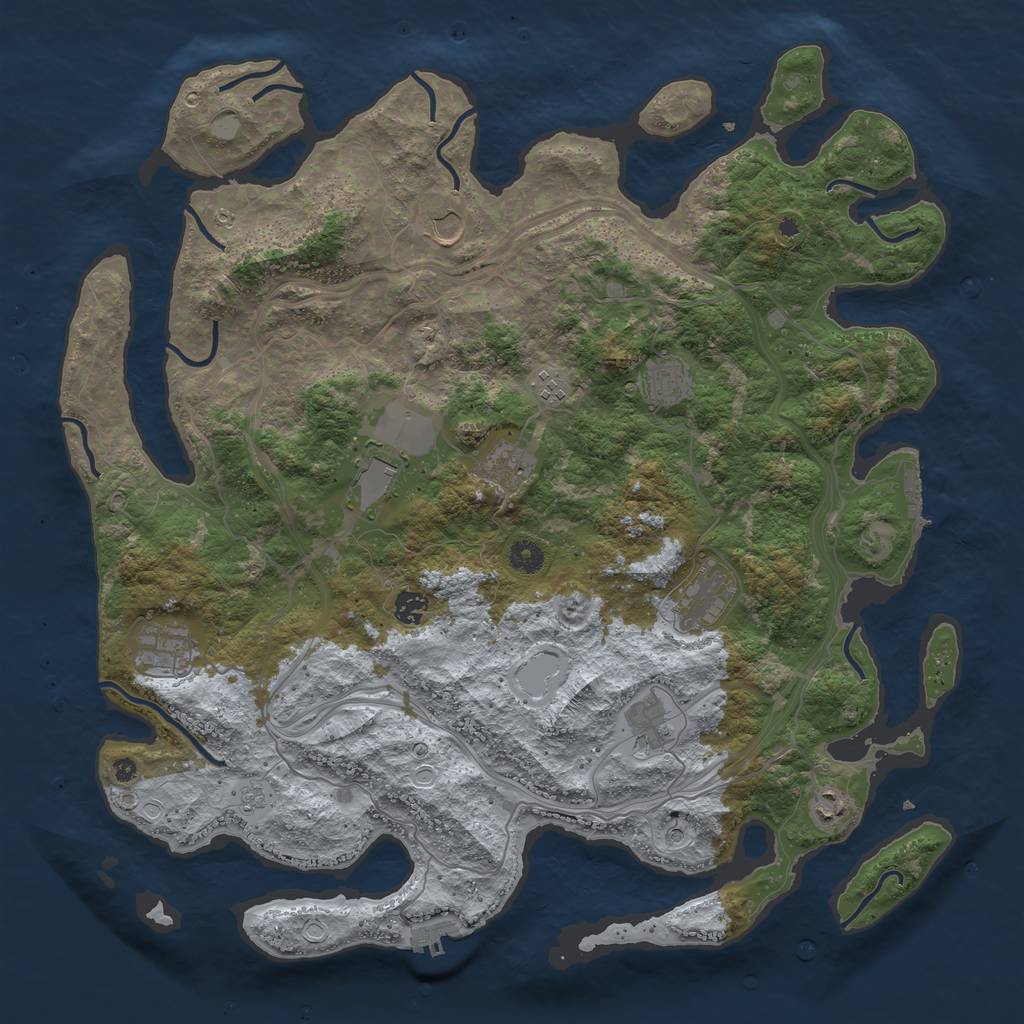 Rust Map: Procedural Map, Size: 4500, Seed: 925921163, 19 Monuments