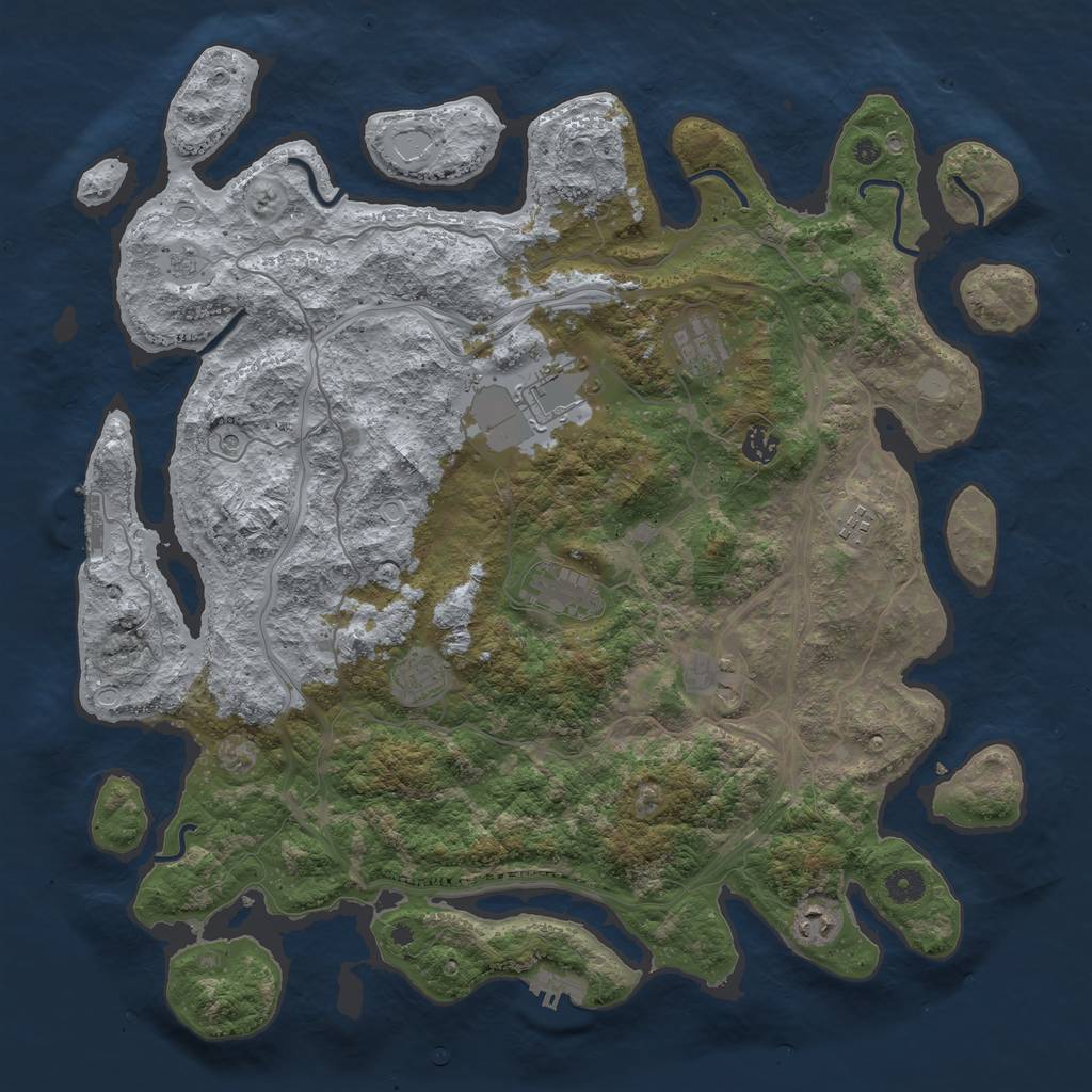 Rust Map: Procedural Map, Size: 4400, Seed: 17816146, 15 Monuments