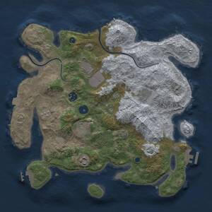 Thumbnail Rust Map: Procedural Map, Size: 3500, Seed: 866910235, 12 Monuments