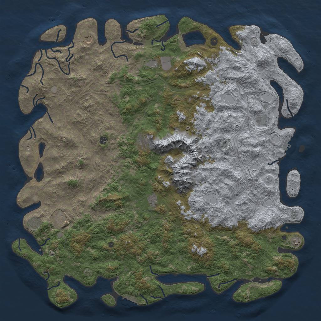 Rust Map: Procedural Map, Size: 6000, Seed: 234576, 20 Monuments